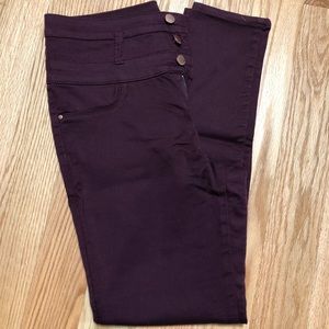 Burgundy high waisted skinny jeans
